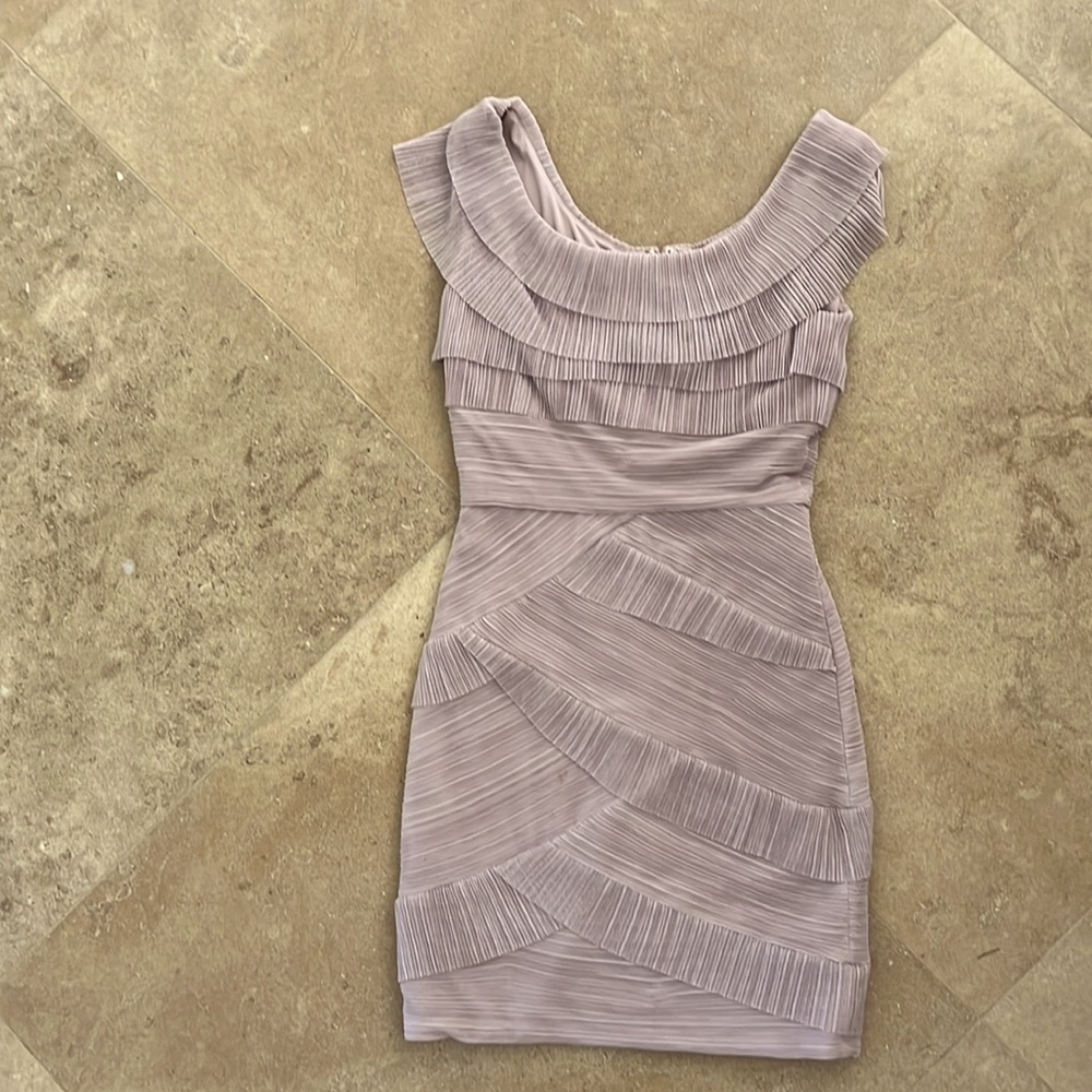 Bcbg puddy colored, ruched dress